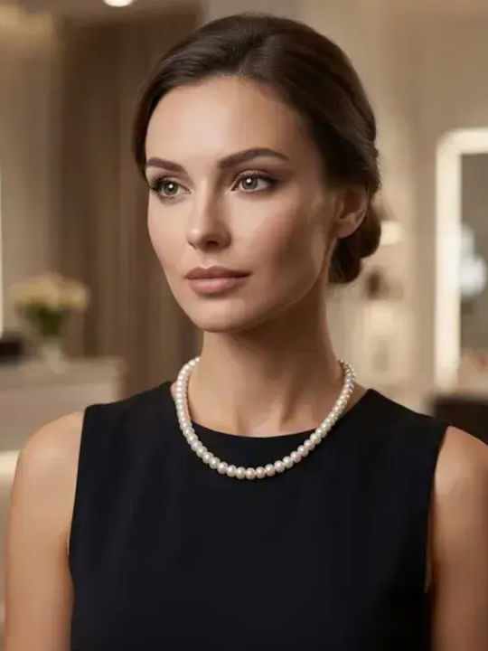 Bode Necklace Made of Steel with Pearls