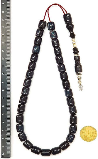 Roloi Komboloi Worry Beads with 33 Beads Made of Mastic Length 33cm Blue