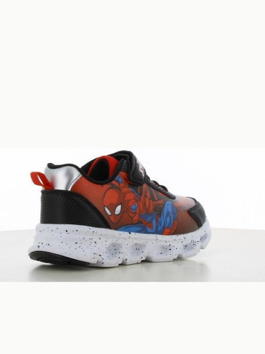 Kids Sneakers with Hoop & Loop Closure & with Lights Black