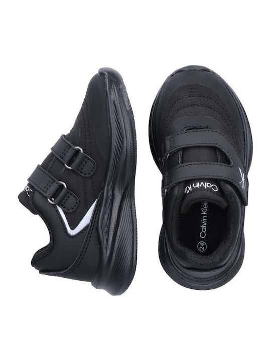 Kids Sneakers with Hoop & Loop Closure Black