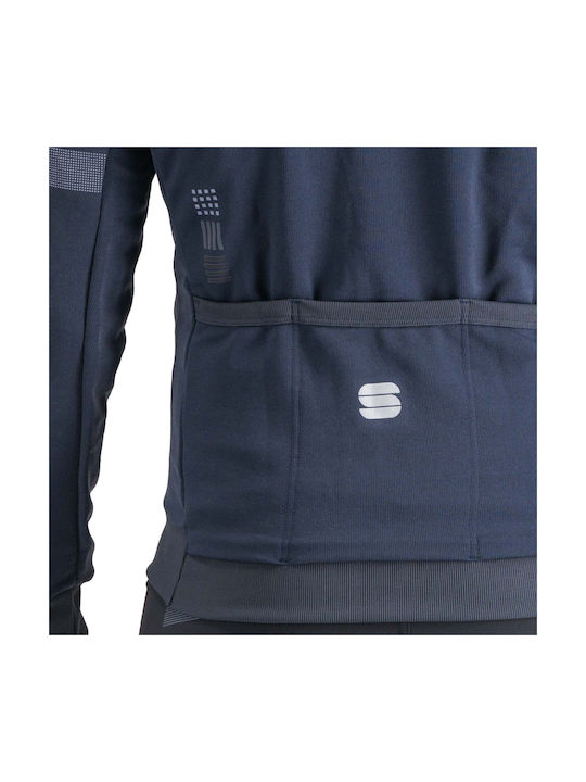 Sportful Tricou De Ciclism Mânecă Lungă Pentru Bărbați Albastru
