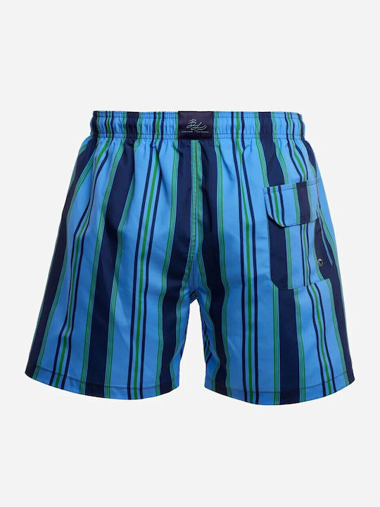 Men's Swimwear Blue Shorts with Patterns