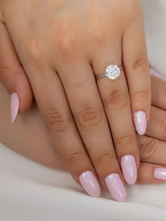 Single Stone Ring From 9K Gold With Zircon