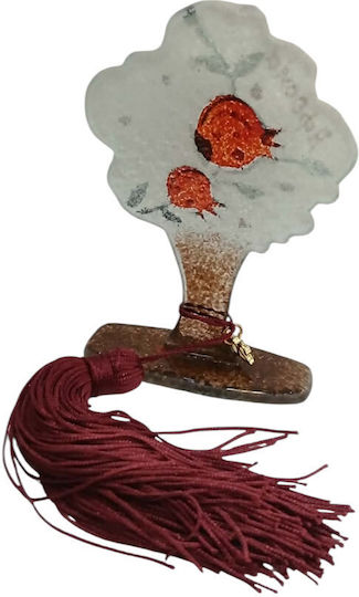 Kalliopi Silver Handmade Tabletop New Year's Lucky Charm Little White Tree Made of Glass 2027 8x12cm