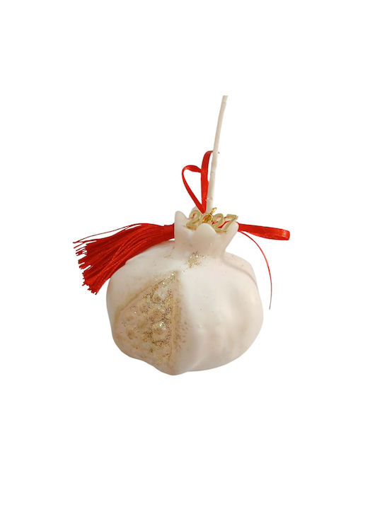 Kalliopi Silver Tabletop New Year's Lucky Charm Pomegranate Wax Polish 2027 5.5x5.5cm