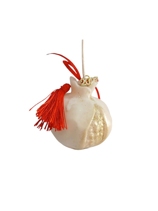 Kalliopi Silver Tabletop New Year's Lucky Charm Pomegranate Wax Polish 2027 5.5x5.5cm