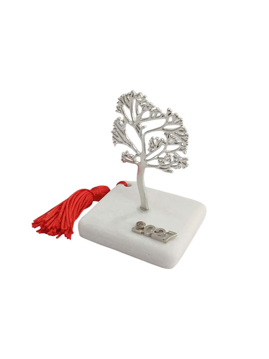 Kalliopi Silver Handgefertigter Tisch Glücksbringer Bäumchen Silber aus Stein 2027 6x11cm