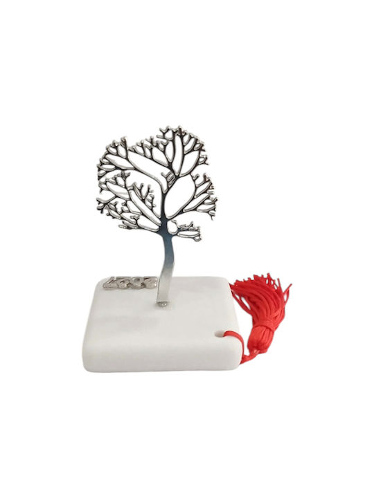 Kalliopi Silver Handgefertigter Tisch Glücksbringer Bäumchen Silber aus Stein 2027 6x11cm