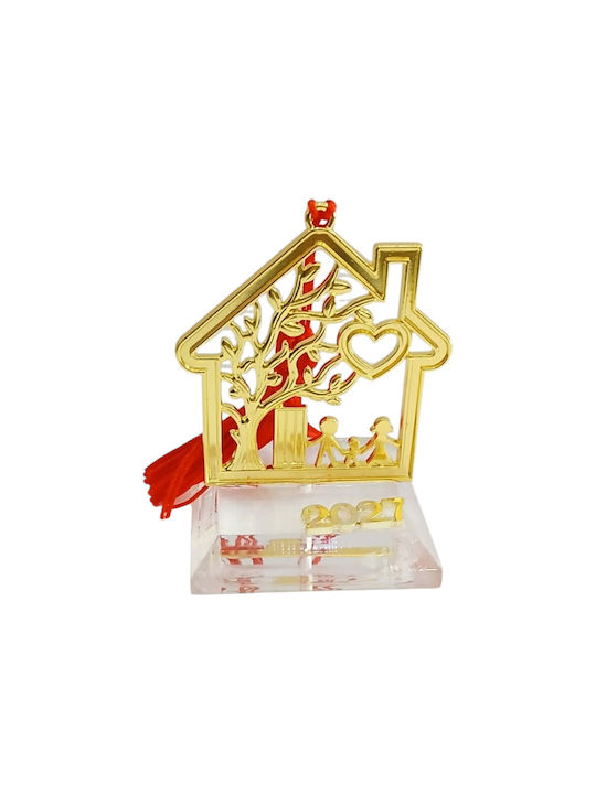 Kalliopi Silver Tabletop New Year's Lucky Charm Home Gold Made of Plexiglass 2027 5x6cm