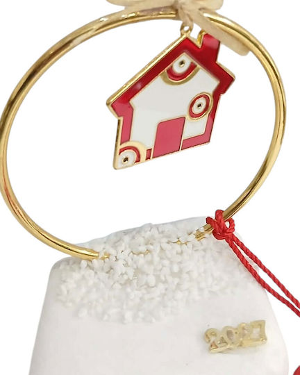 Kalliopi Silver Handmade Tabletop New Year's Lucky Charm Home Red Stone 2027 9x13cm