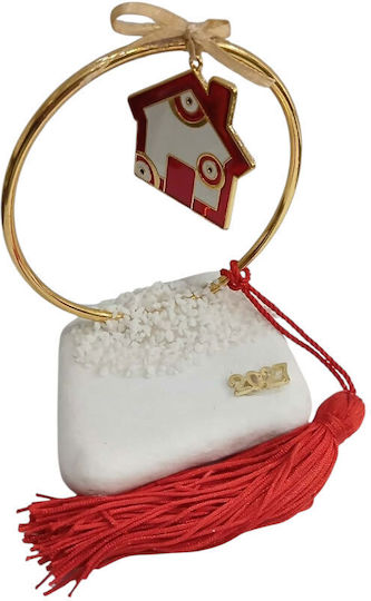 Kalliopi Silver Handmade Tabletop New Year's Lucky Charm Home Red Stone 2027 9x13cm