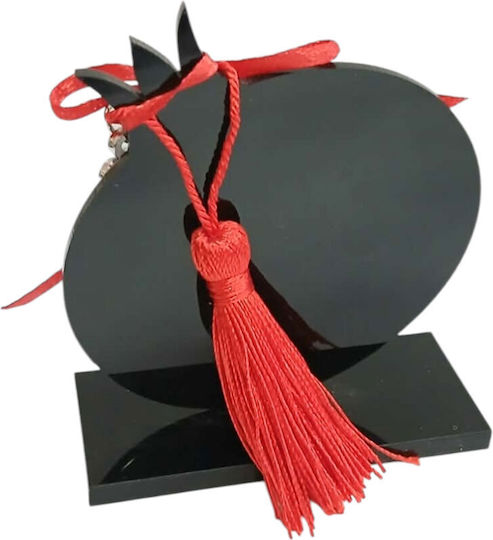 Kalliopi Silver Tabletop New Year's Lucky Charm Black Pomegranate Made of Plexiglass 2027 8x9cm