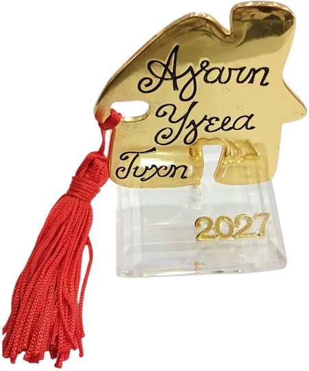 Kalliopi Silver Tabletop New Year's Lucky Charm Home Gold Made of Plexiglass 2027 5x7.3cm