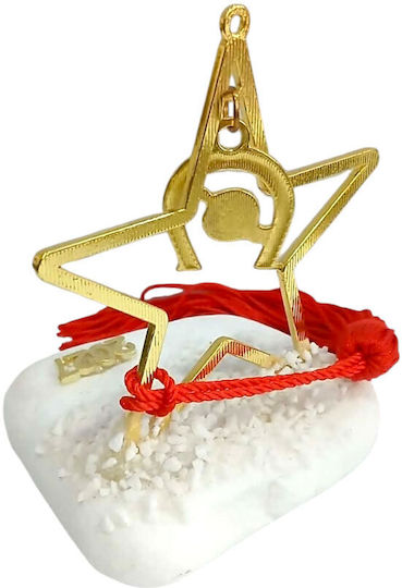 Kalliopi Silver Tischplatte Glücksbringer-Hufeisen Gold aus Stein 2027 8x12cm
