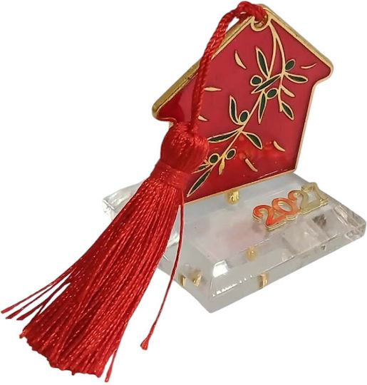Kalliopi Silver Tabletop New Year's Lucky Charm Home Red Made of Plexiglass 2027 5x5.7cm