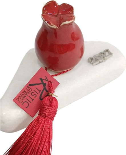 Kalliopi Silver Handgefertigter Tischplatten Glücksbringer Granatapfel Rot Keramik 2027 7x11cm Kalliopi Silver Handgefertigter Tischplatten Glücksbringer Granatapfel Rot Keramik 2027 7x11cm