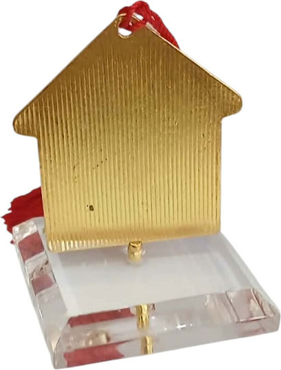 Kalliopi Silver Επιτραπέζιο Γούρι Σπίτι Κόκκινο από Πλεξιγκλάς 2027 5x5.7cm