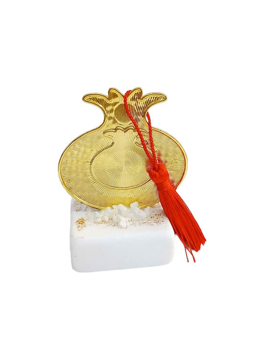 Kalliopi Silver Handgefertigter Glücksbringer-Typ Granatapfel Gold aus Stein 2027 5x9cm