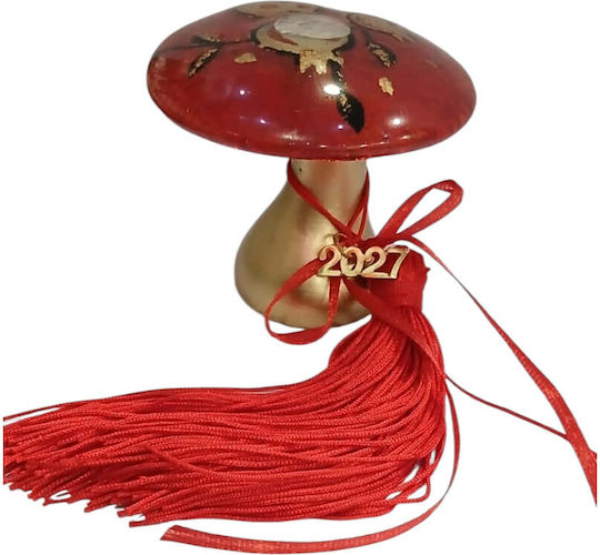 Kalliopi Silver Handmade Tabletop New Year's Lucky Charm with Wishes Red Glass 2027 8x10cm