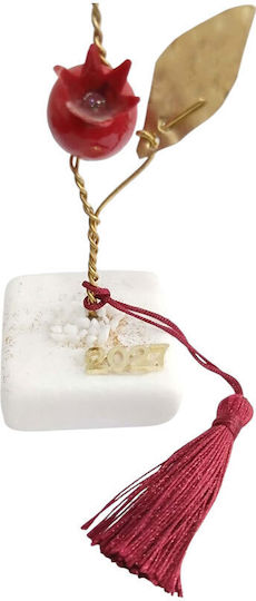 Kalliopi Silver Tabletop New Year's Lucky Charm Pomegranate Bronze Metal 2027 5x13cm