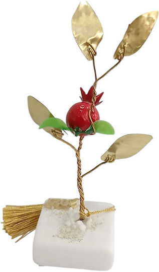 Kalliopi Silver Handmade Tabletop Lucky Charm Pomegranate Bronze Stone 2027 5x14cm