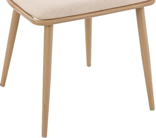 Giulia Scaune de Dining Metalice Bej 4 Buc 49x52x80cm