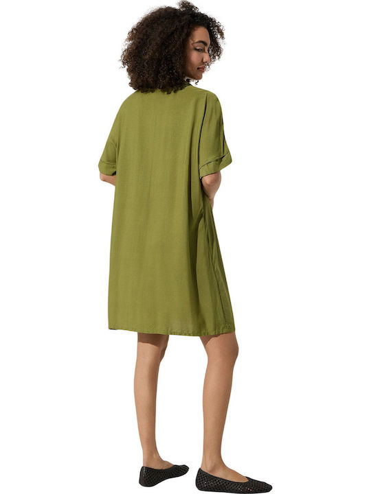 Summer Shirt Dress Khaki