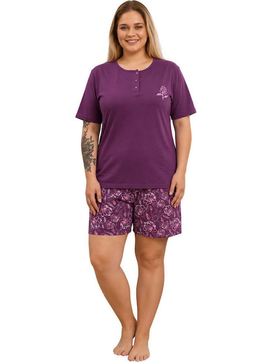 Asel Set Pijamale Dama De Vară Violet