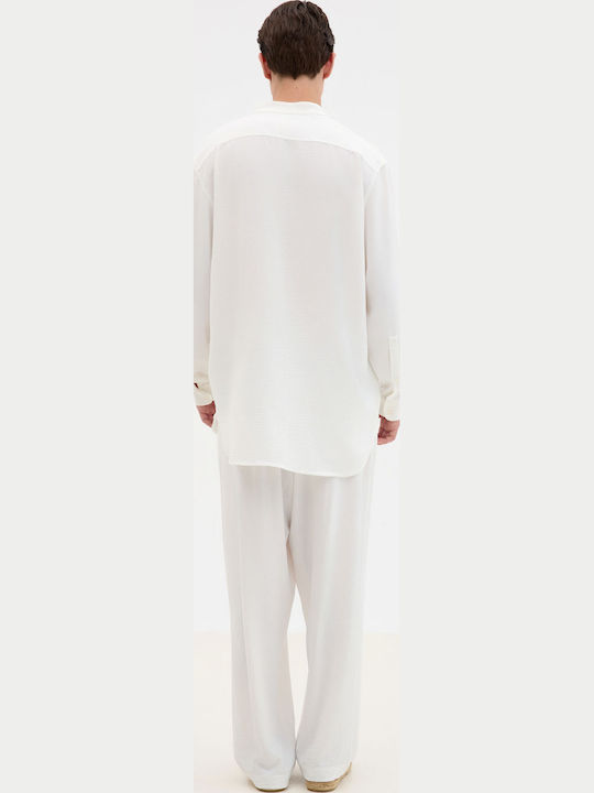 Κοντομάνικο Πουκάμισο σε Oversized Γραμμή Εκρού