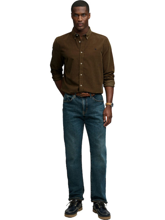 Classic Short Sleeve Corduroy Shirt Winter Twig Beige