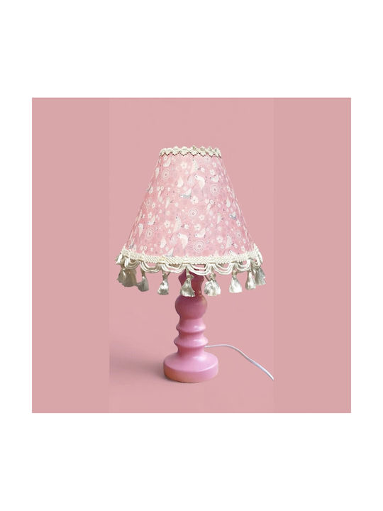 Oxygen Table Lamp for E27 Fitting with Pink Shade and Base