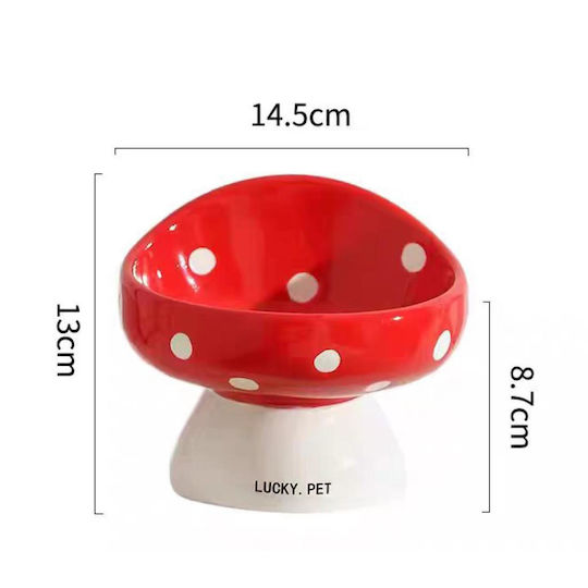 Animal Керамична купа за храна и вода с основа 200ml 14.5cm в черен цвят
