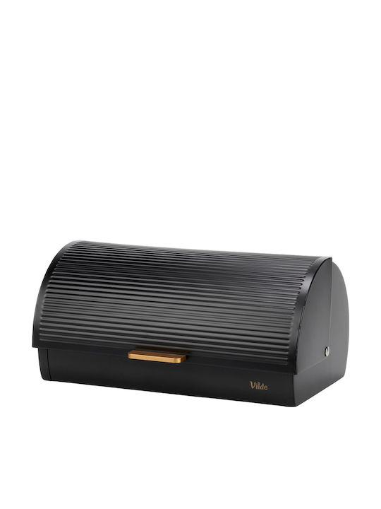 Vilde Cutie de pâine cu capac metalică neagră 39x28x18.5cm