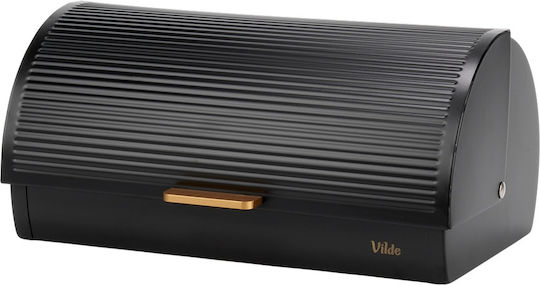 Vilde Ψωμιέρα με Καπάκι Μεταλλική Μαύρη 39x28x18.5cm