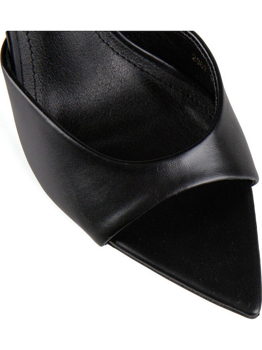 Damen Pantoletten mit Hoch Absatz in Schwarz Farbe