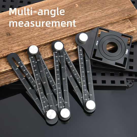 Deli Metallic Angle Ruler Length 17.5cm