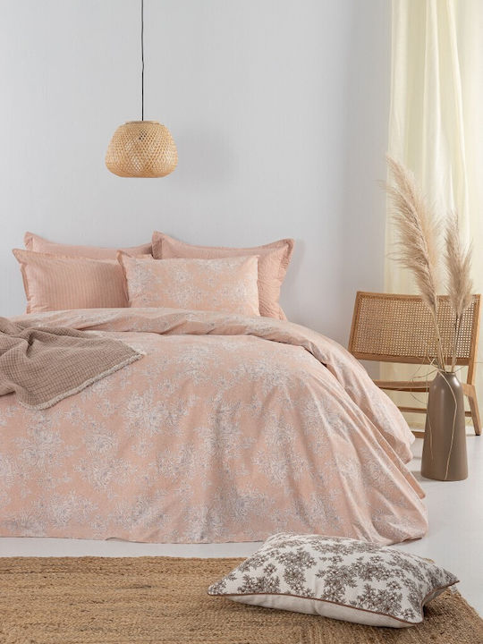 Palamaiki Estella Комплект Чаршафи Единично с Еластична лента 110x200+32см. Пепел от рози (3бр.)