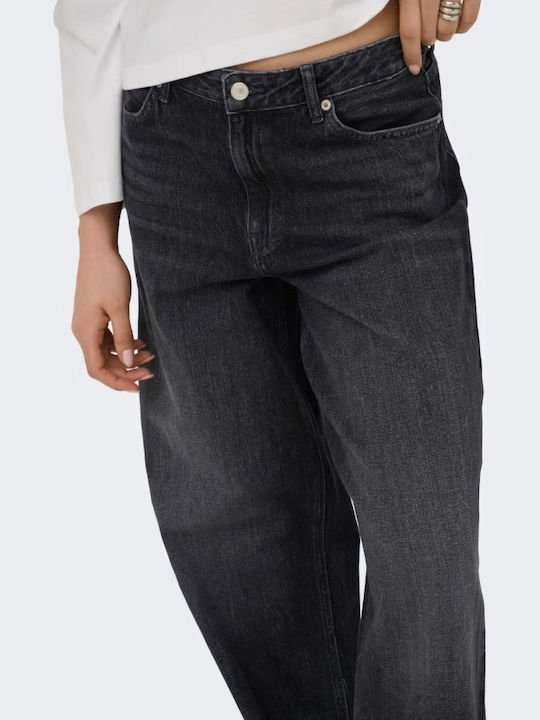 Damen Jeans Hosen in Lose Passform Schwarz