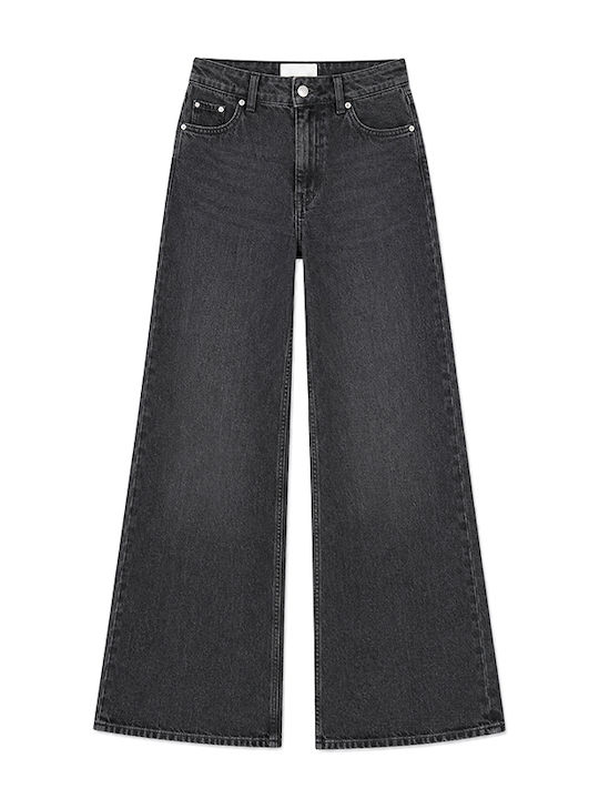 Tokyo High Rise Women's Jeans Pants in Wide Leg Style Black