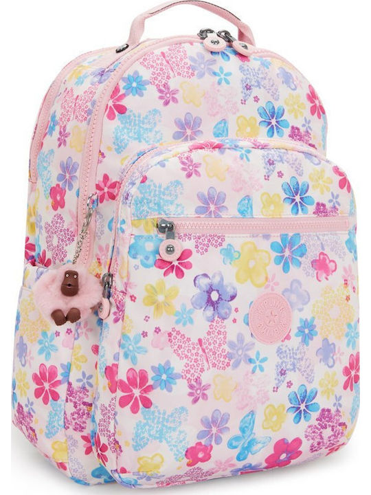 Kipling Seoul Lap School Backpack Flower Stamp 27 Litres 35 x 20.5 x 44 cm