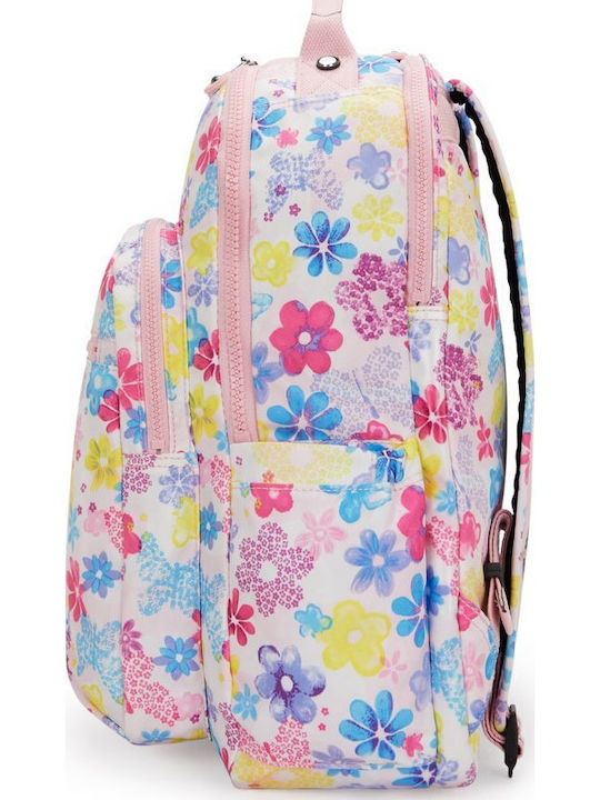 Kipling Seoul Lap School Backpack Flower Stamp 27 Litres 35 x 20.5 x 44 cm