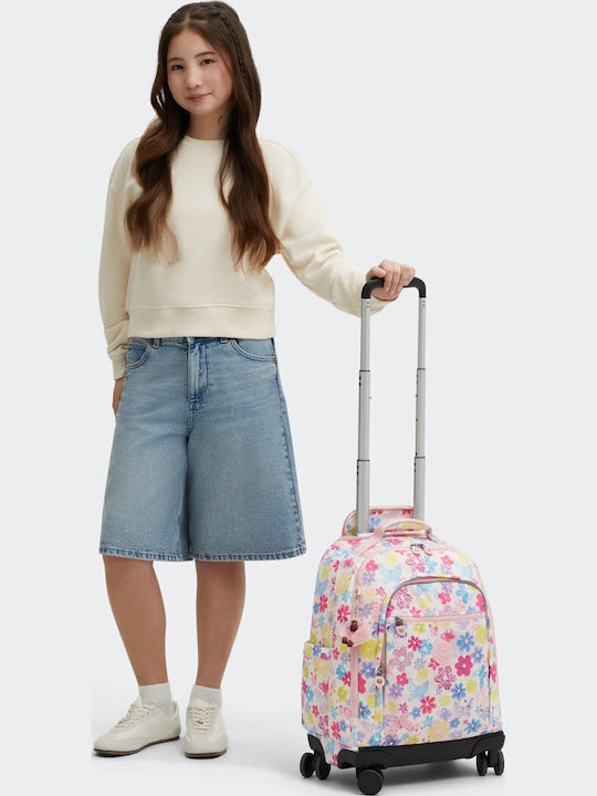 Kipling New Zea School Bag Trolley Elementary Flower Stamp 26L 35 x 21 x 50cm