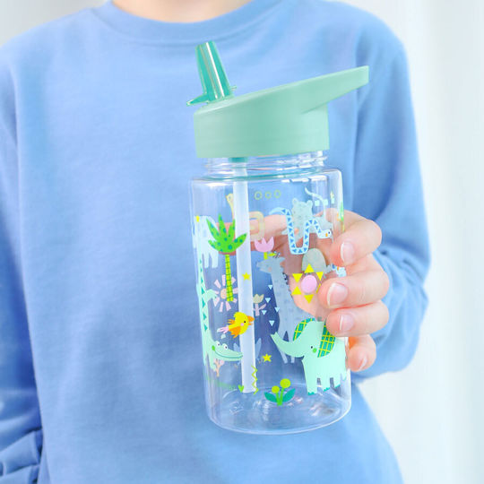 A Little Lovely Company Tritan Plastic Kids Water Bottle Jungle 450ml