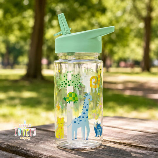 A Little Lovely Company Tritan Plastic Kids Water Bottle Jungle 450ml
