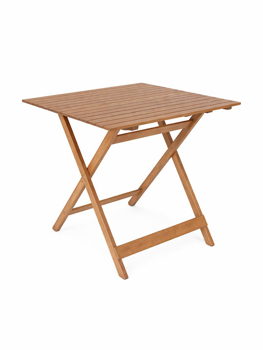 Foldable Wooden Table for Small Outdoor Spaces Truyen Natural 60x60x74cm