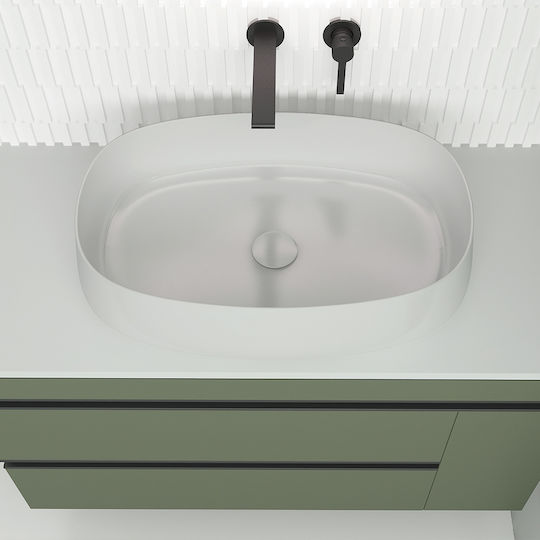 Orabella W-100 Badezimmer Waschtisch-Einheit Ohne Waschbecken M100xB45xH60cm Weiße Matt