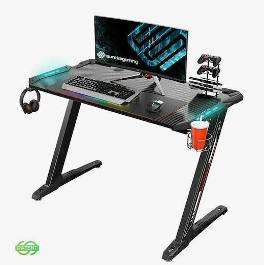Gaming Desk with LED 120x60x76cm Black Gaming Desk with LED 120x60x76cm Black