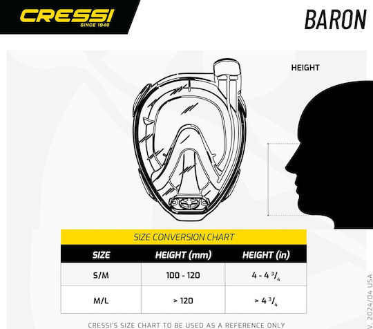 CressiSub Baron Full Face Black Diving Mask