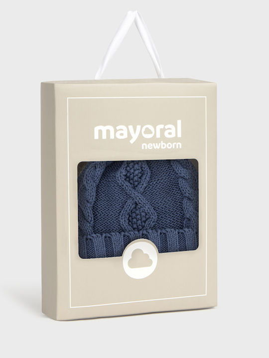 Set Kids Beanie with Gloves Knitted Blue for Newborn