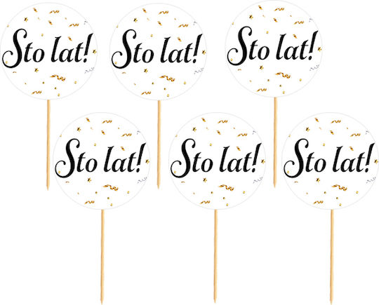 Toppery 100 Years White Background Black Text 6pcs
